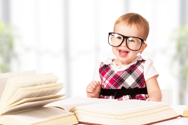 Baby girl reading